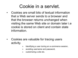 Cookie in a servlet.