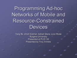 Programming Ad-hoc Networks of Mobile and Resource