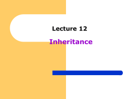 Lecture-12-Inheritance
