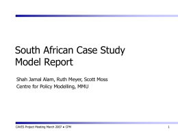 South African Case Study Model Report - CAVES