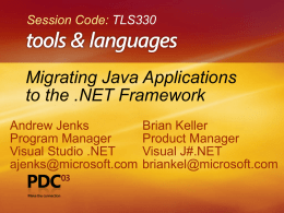 Migrating Java Applications to the .NET Framework
