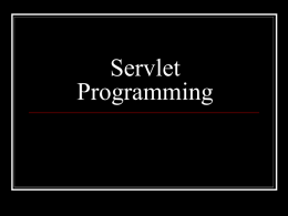 Servlet Programming
