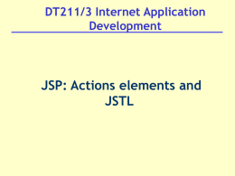 JSP: Actions elements and JSTL