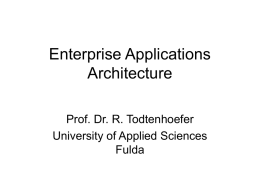 Enterprise Applications Architecture