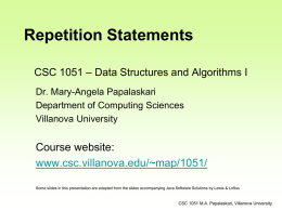 ppt - Villanova Department of Computing Sciences