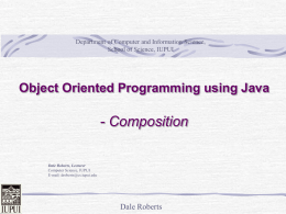 Java Classes Composition - Department of Computer and