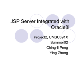 Oracle and JSP Server