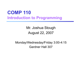 comp 110 - Joshua Stough