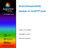Grid Interoperability Update on GridFTP tests
