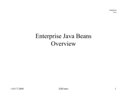 Enterprise Java Beans Overview