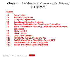 Chapter 1 – Introduction to Computers, the Internet - IC