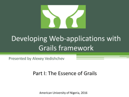 Grails_Part01x - American University of Nigeria