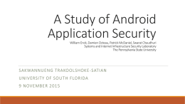A study of Android application security - CSE - USF