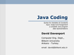 JavaCoding - Bilkent University Computer Engineering Department