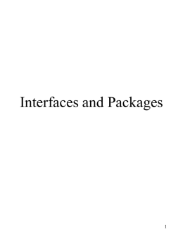 Interfaces and Packages