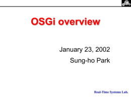 Real-Time Systems Lab. History of OSGi