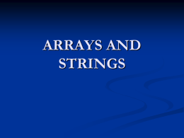 arrays and strings