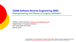 Reengineering and Reuse of Legacy Software