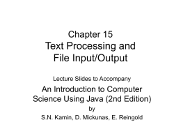 Chapter 15 Text Processing and File Input/Output