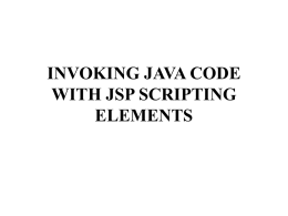 Invoking Java code with JSP