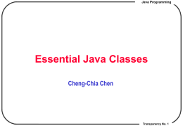 Lecture 4. Essential java Classes