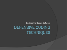 08 Defensive Codingx - Software Engineering | RIT