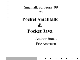 - Pocket Smalltalk