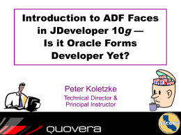 Introduction to ADF Faces in JDeveloper 10g