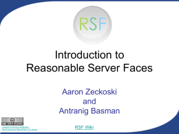 Intro to RSF presentation - RSF — Reasonable Server Faces