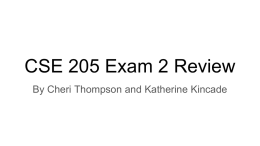 CSE 205 Exam 2 Review