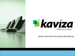 Kaviza Client User Quick Start Manualx