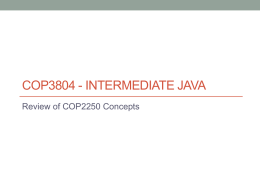 COP3804 - Intermediate java