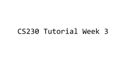 CS230 Tutorial Week 3x