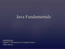 02-JavaFundamentalsx - Arizona Computer Science