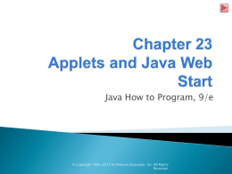 Chapter 23 Applets and Java Web Start