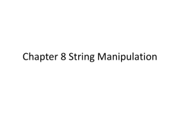 Chapter 8 String Manipulation
