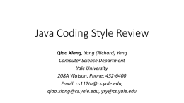 Java Coding Style Guide - Yale "Zoo"