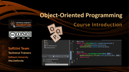 OOP: Course Introduction