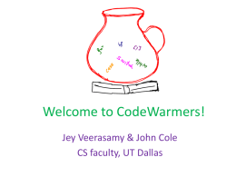 Welcome to CodeWarmers!
