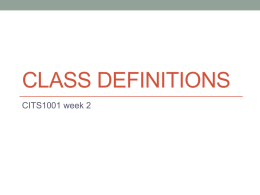 Class definitions - Unit information