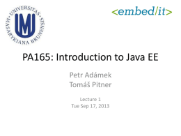 PA165: Úvod do Java EE