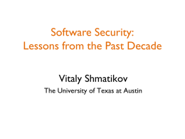 Security: Lessons from the Past Decade