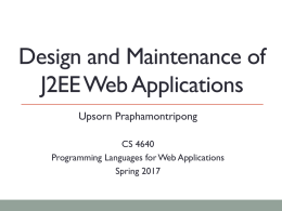 Design and maintenance of J2EE web apps