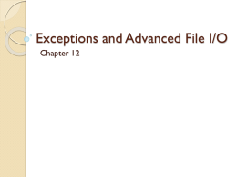 Exceptions and Advanced File IOx
