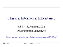 cse413-13-Inheritance - University of Washington