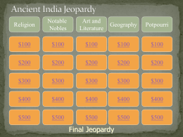 Ancient India Jeopardyx