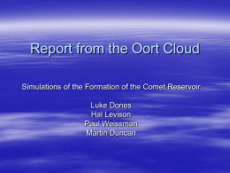Report from the Oort Cloud
