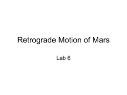 Retrograde Motion of Mars