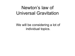 Newton’s law of Universal Gravitation