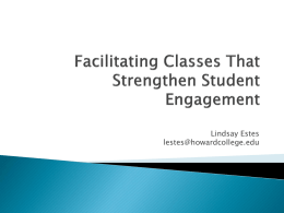Facilitating Classes That Strengthen Student Engagement